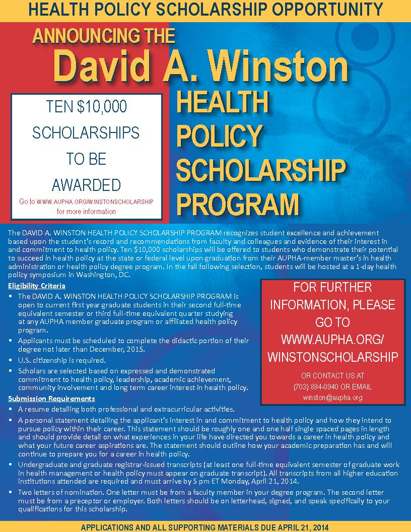 Winston Scholarship Poster Winston Scholarship Poster
