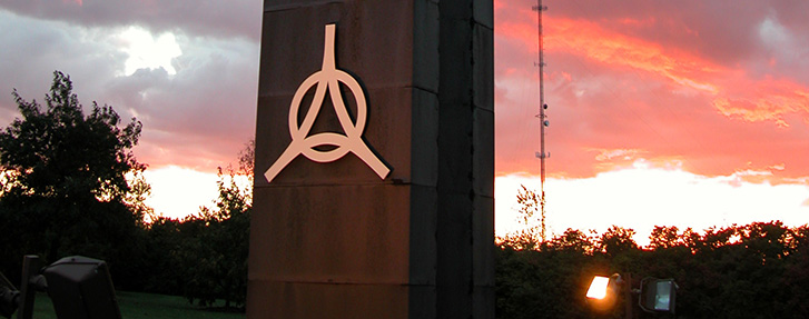 Governors State Triad Monument at Sunset Governors State Triad Monument at Sunset