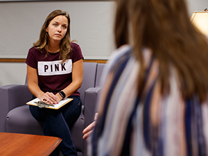 Counseling student listening to patient