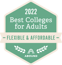Abound Badge - 2022 Best Colleges for Adults - Flexible and Affordable