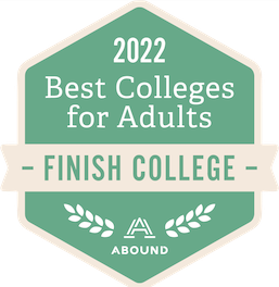 Abound Badge - 2022 Best Colleges for Adults - Finish College